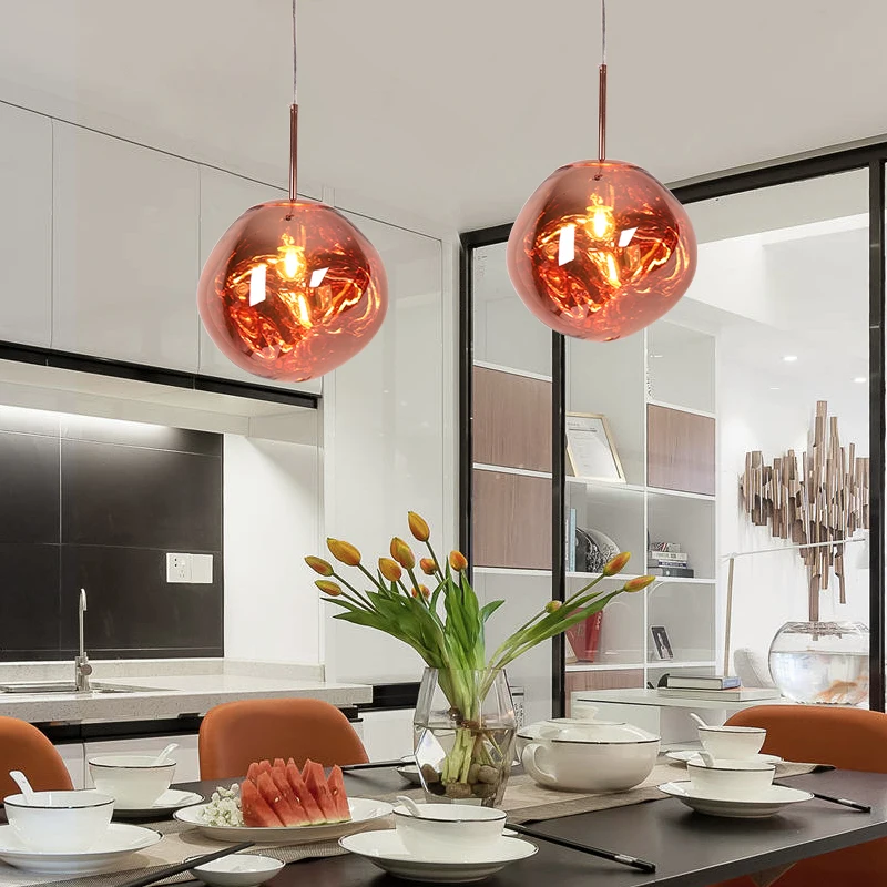 Modern Led Pendant Light Glass Globe Hanging Lamp Fixtures Indoor Lighting Lustre Luminaria Suspend Ing deco maison | Лампы и