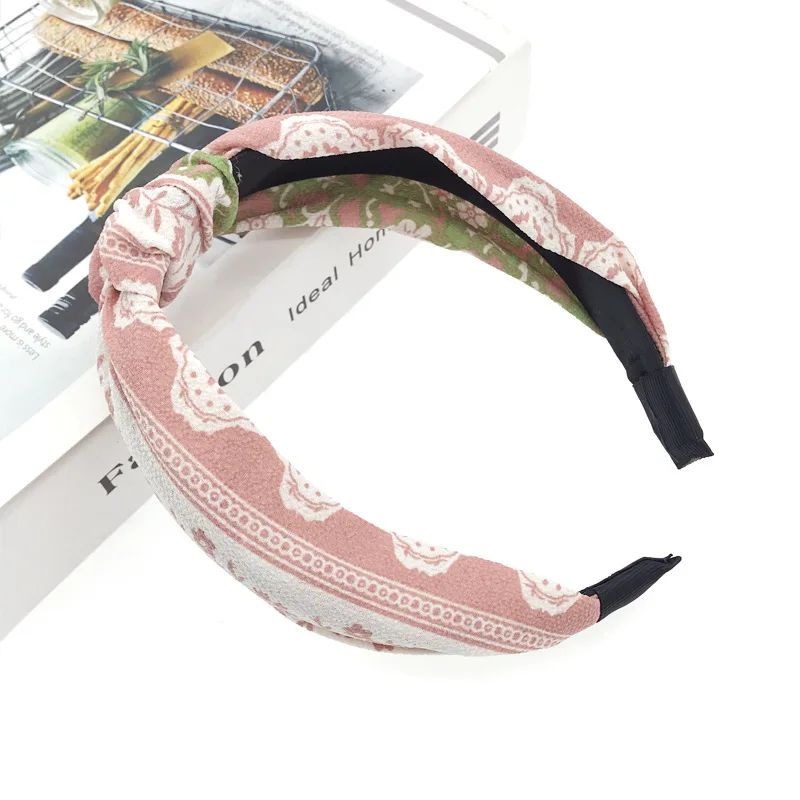 Ethnic Style Women Girls Vintage Hair Bands Flower Print Headbands Cross Turban Bandage Bandanas HairBands Elastic Accessor |