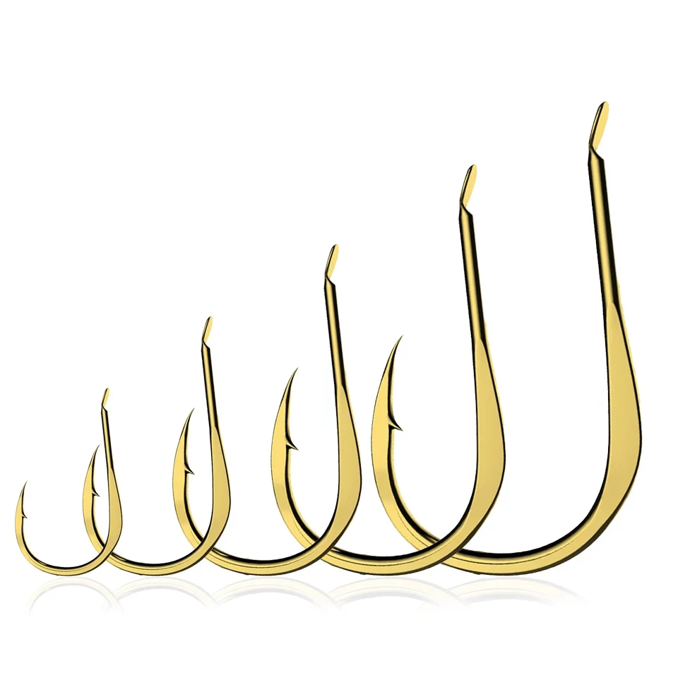

20pcs/pack Fishing Hook High Carbon Steel Gold Single Fishhooks Jig Barbed Hook Carp Sea Fishing Fly Fishing Accessories Tackle
