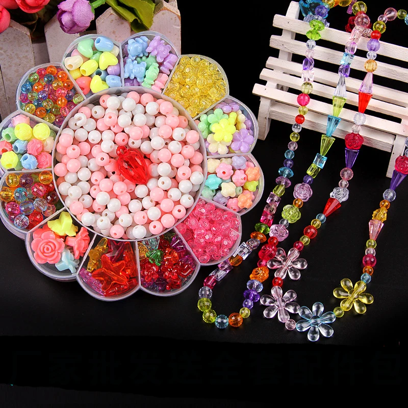 2019 New Pack Hot Flower Jewery DIY Beads Necklace Bracelets Loose Kids Decorative Craft Making Suit Accessories |