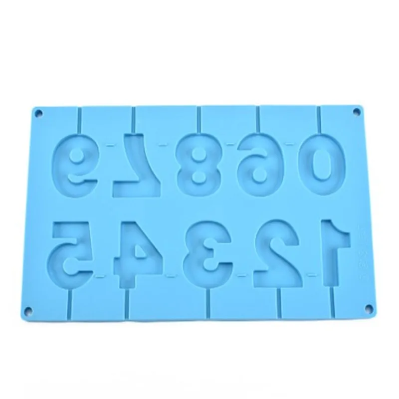3D DIY 0-9 форма для леденцов в виде цифр Силиконовые ручной работы Pop Sucker шоколадная