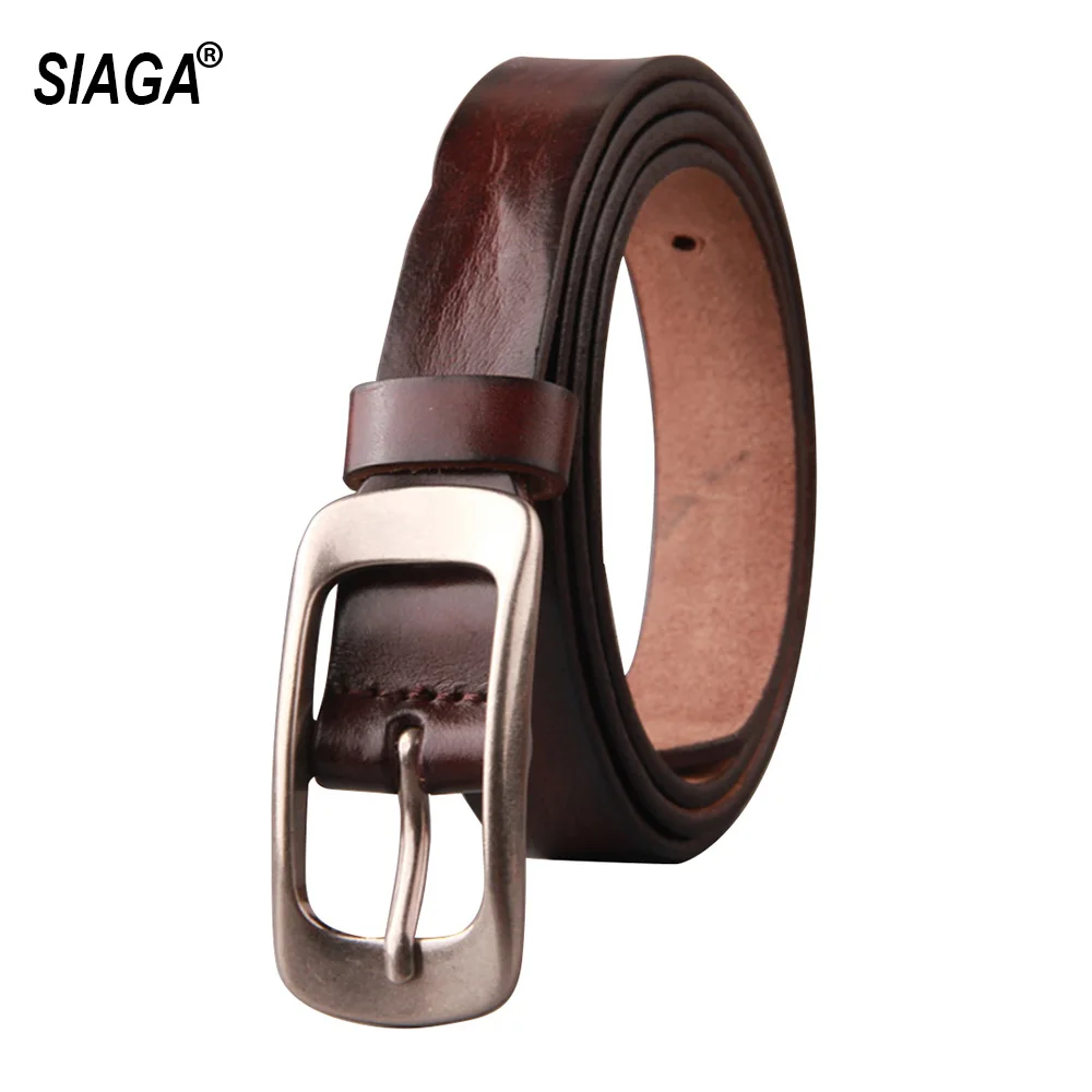 Ремень из коровьей кожи FCO039 Женский однотонный простой мягкий металлический