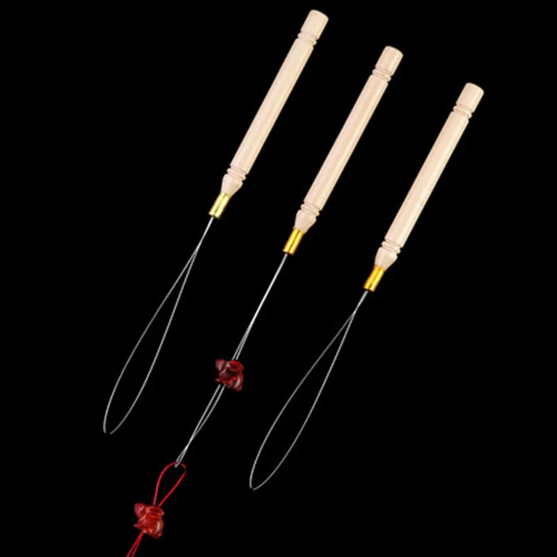 3 шт. иглы из нержавеющей стали с деревянной ручкой|Швейные инструменты и
