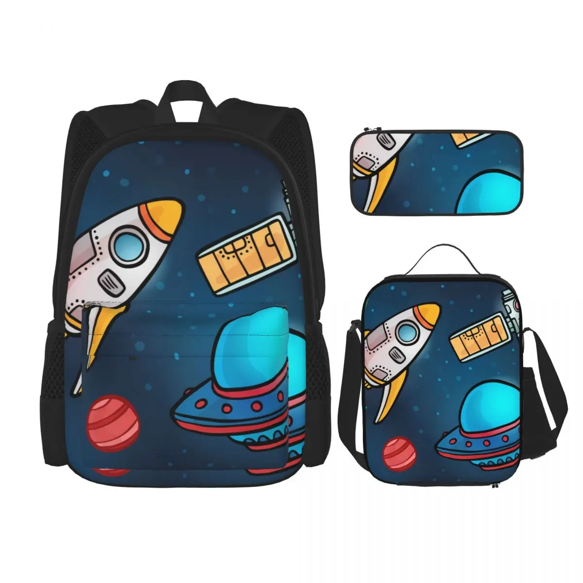 

Школьный набор с мультяшным космическим кораблем для подростков девочек мальчиков школьная дорожная сумка для книг Детский рюкзак