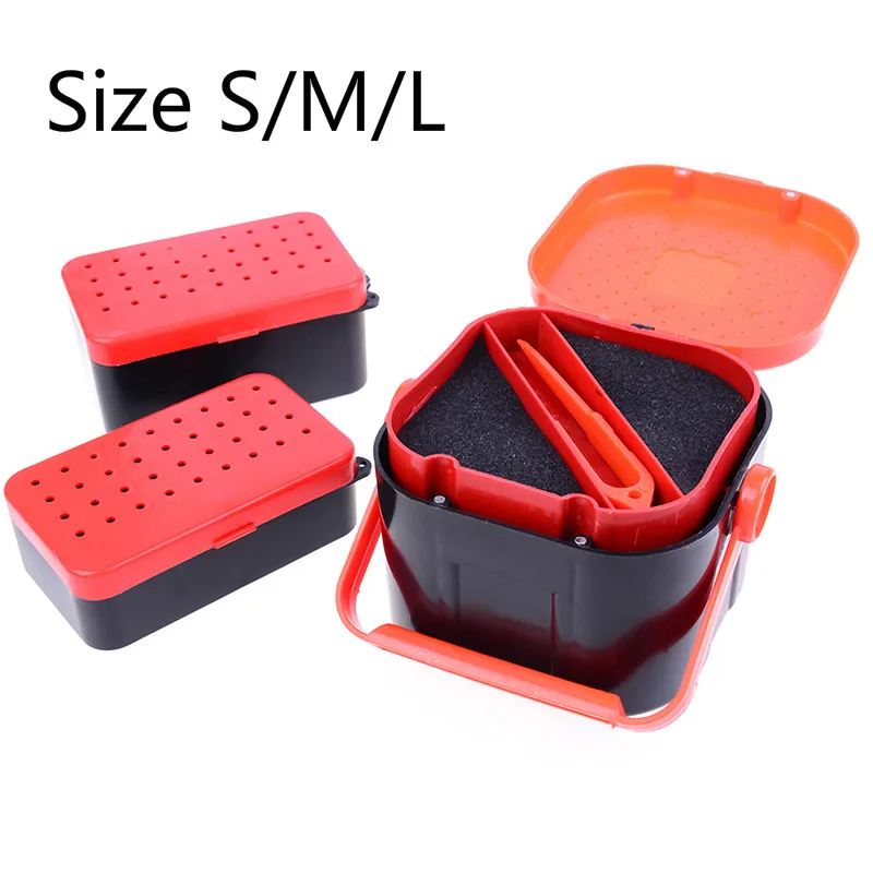 Отличная Размер S/M/L 2 отсеков рыболовные приманки червь земляной приманка для