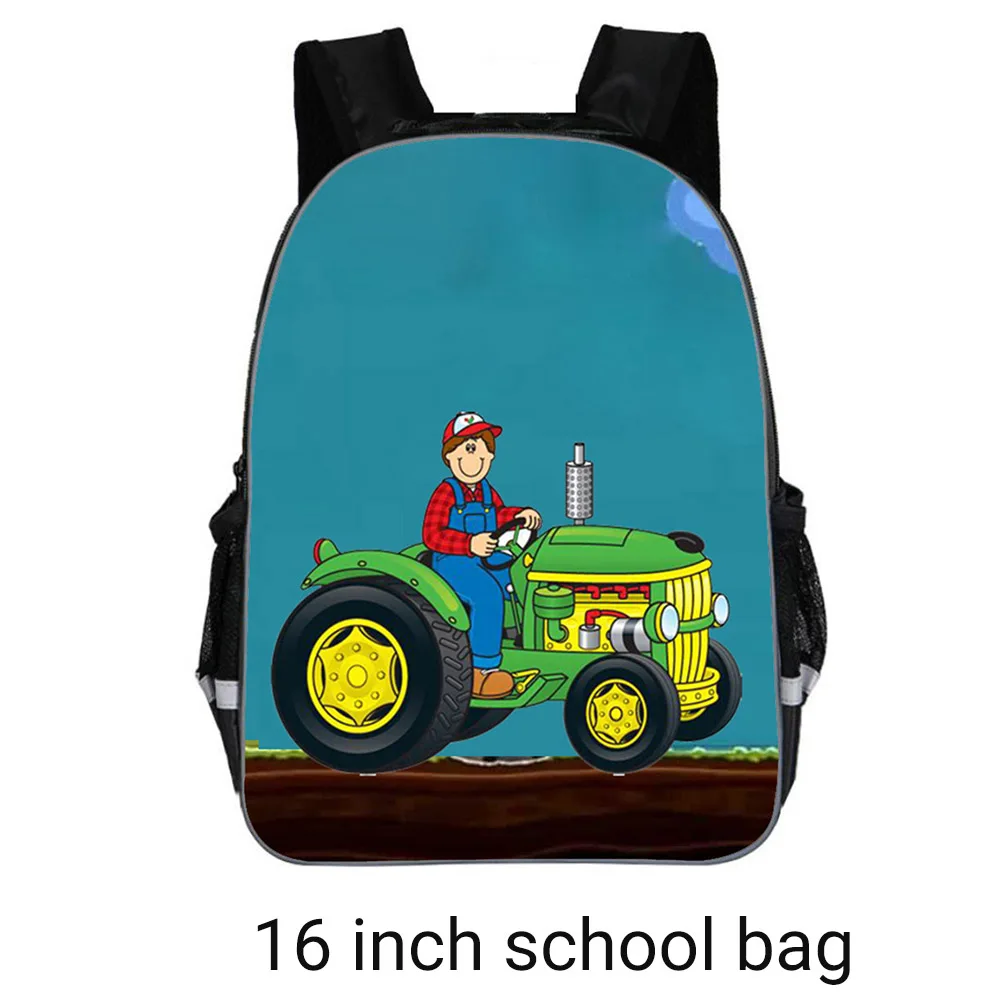 16 inch schoolbag Тракторная школьная сумка для мальчиков, ортопедический Детский рюкзак для малышей, школьный рюкзак с рисунком, лучшие школьные рюкзаки, школьный рюкзак, рюкзак - Цвет: 16 inch schoolbag