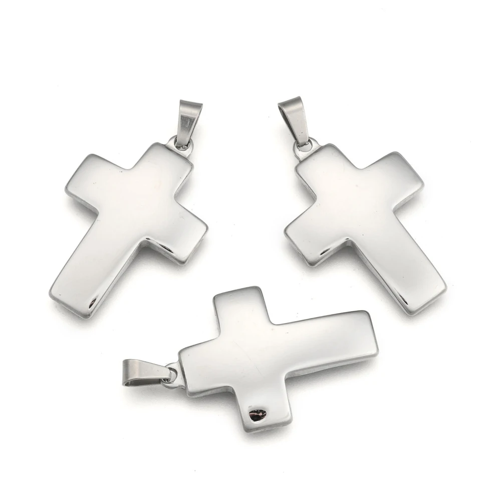 

10pcs Cross 304 Stainless Steel Pendants Charms for Jewelry Making DIY Bracelet Necklace Accessories Findings 36x24x4mm