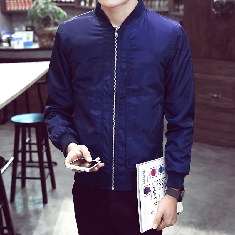 

Spring and winter jackets for men and cotton, men's baseball collar, solid coat, leisure
