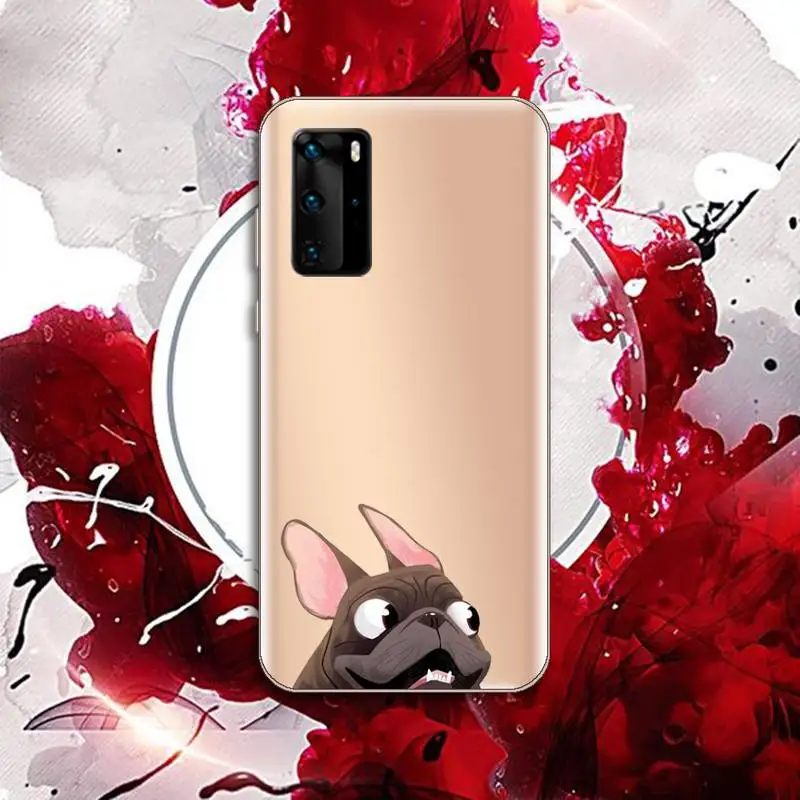 

French Bulldog lovely cartoon animal Phone Case Transparent for Huawei P honor 8 10i 20 30 40 smart 2019