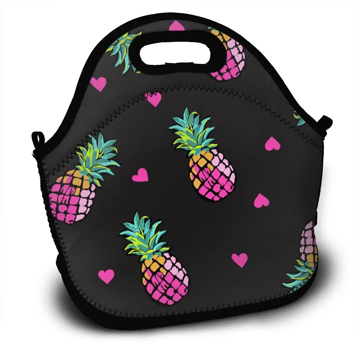 

Портативная сумка для обеда с розовыми сердечками и ананасами, женские многоразовые сумки для обеда для работы, Pinic Travel 2020, повседневные сум...