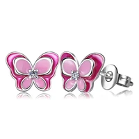 colored studs korean version of butterfly woman accesories trending products 2021 bridesmaid gift kpop earrings