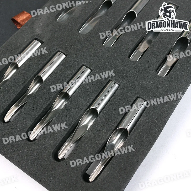 Newest 10 Pcs Different Sizes Lot Stainless Steel Tips Tattoo Nozzle Set Kit | Красота и здоровье