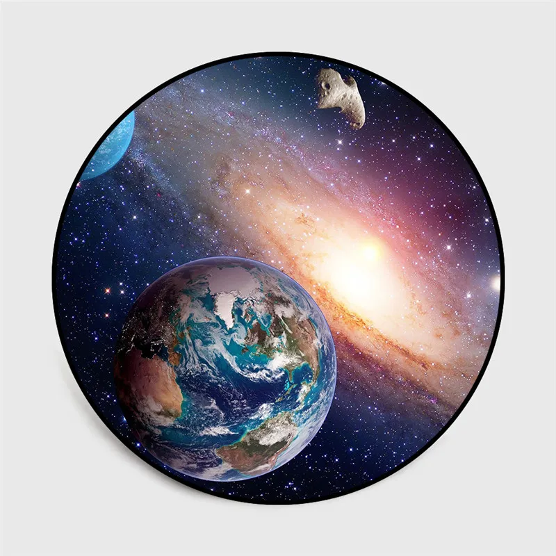 Круглый Ковер 3D Earth Moon Tapetes Para Casa Sala круглый ковер для гостиной детей мальчиков