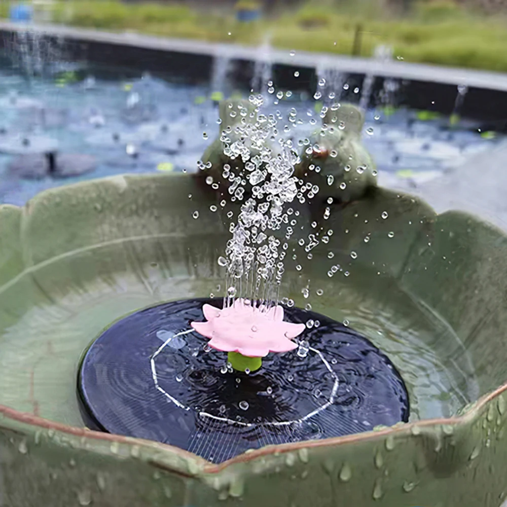 1.4W Solar Fountain Powered Pump Bird Bath With 5 Sprinkler Nozzles And 1 Transferring Head | Дом и сад