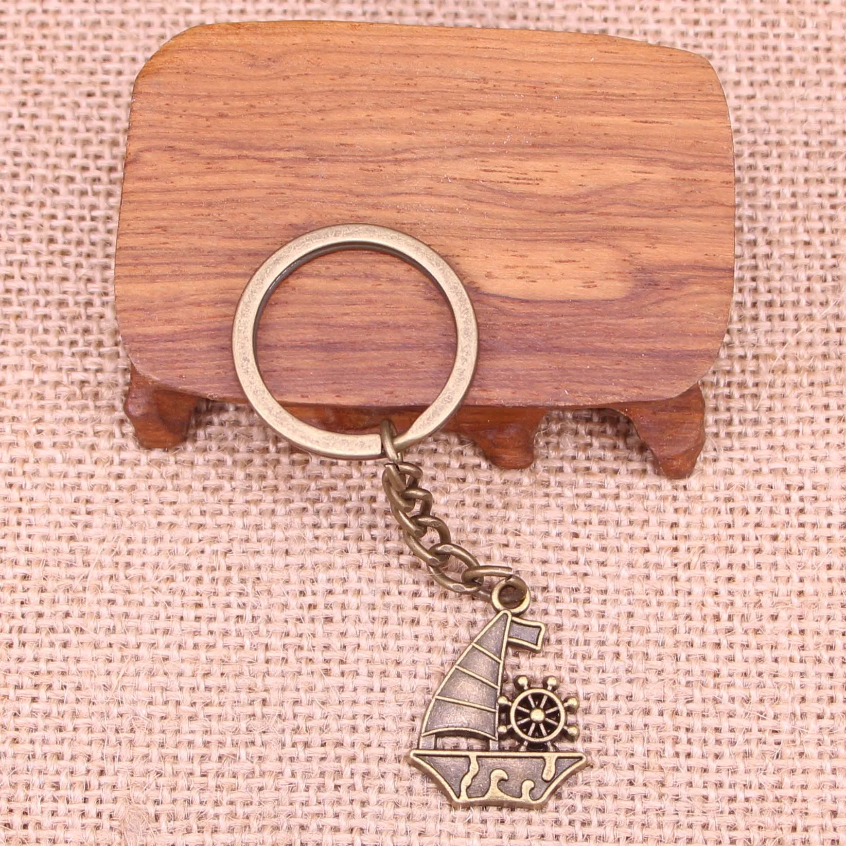 Новинка модный брелок для ключей 28*22 мм с кораблем мужское украшение сделай сам