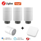 Привод радиатора Tuya Smart Home ZigBee, термостатический клапан радиатора, регулятор температуры, работает с Alexa Google