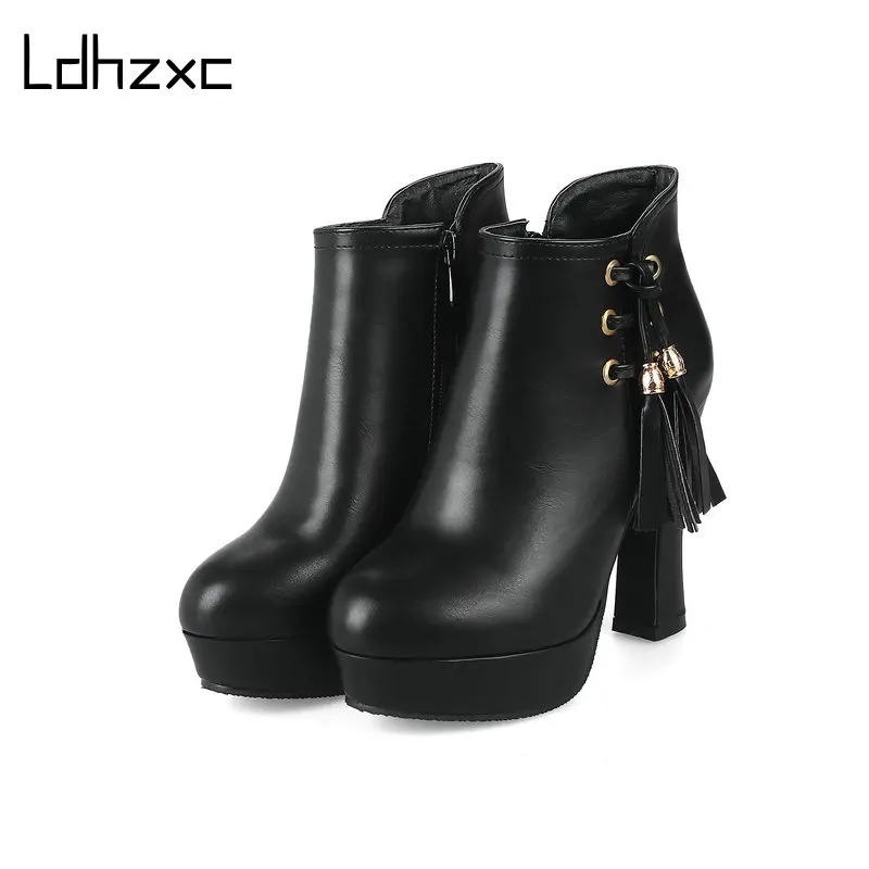 

LDHZXC Ankle Boots for Women Winter Shoes Fashion Female Boots Brand Women Shoes High Quality Elegant High Heels Boots Shoes