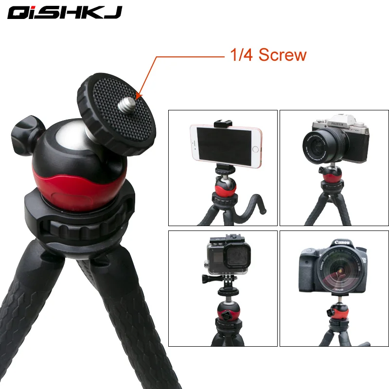 Гибкий штатив Осьминог для телефона с металлическим держателем адаптер