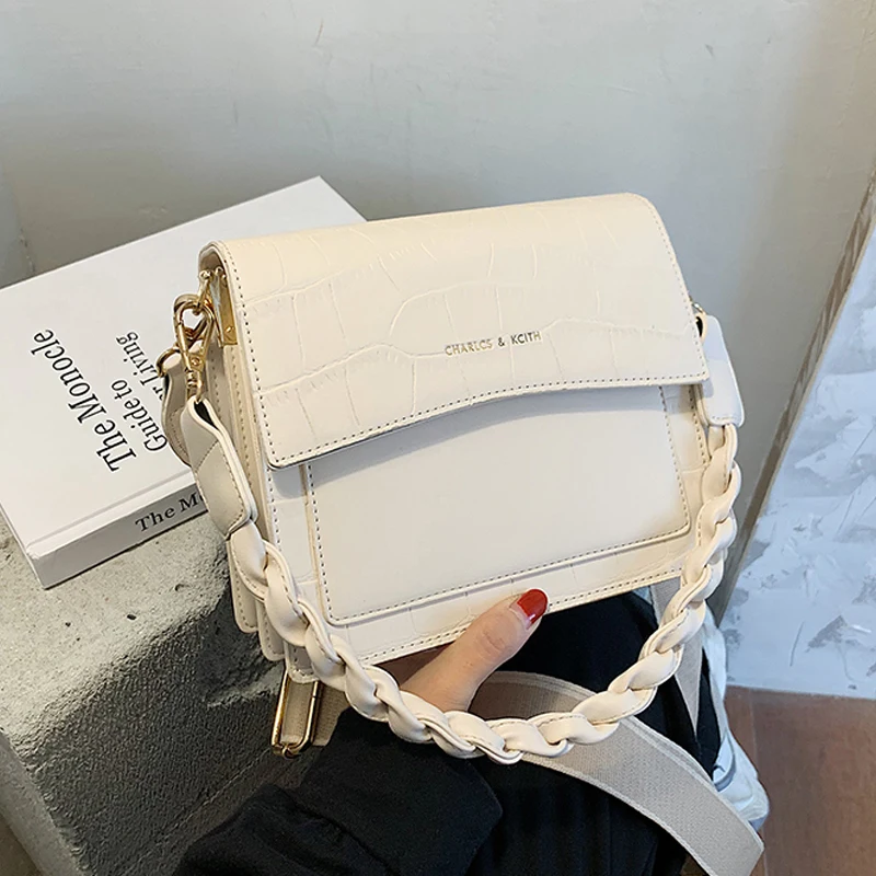 Кожаная сумка через плечо с каменным узором для женщин 2020 модная тканая на ремне