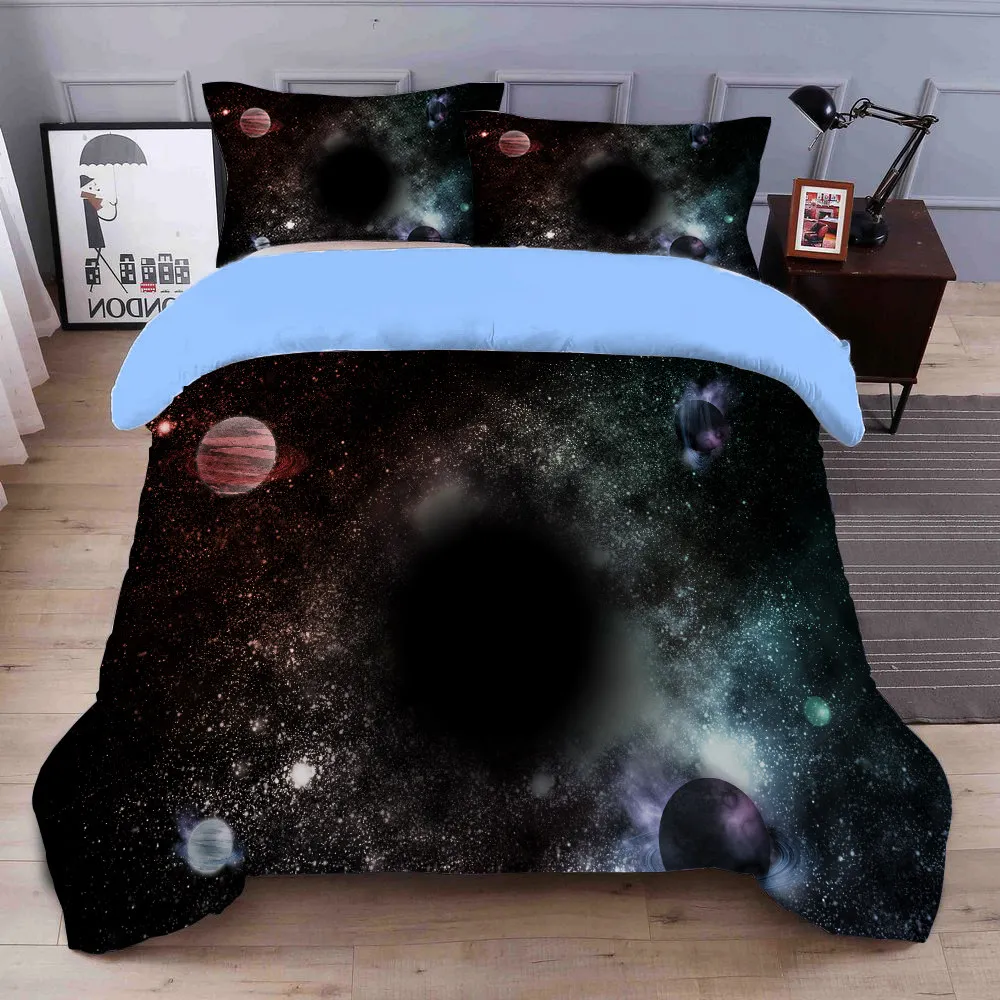 

Duvet Cover Bedding Clothes Set -Pringted with Galaxy,Earth,Universe,Outer Space,Sky,Moon,Explore,Blue,Stars