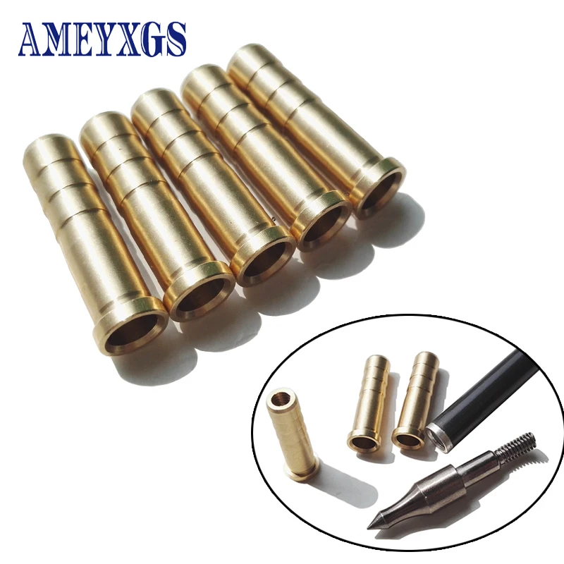 30 шт. стрельба из лука Медь стрелка вставка 38 зерна подходит ID 6 2 мм углерода