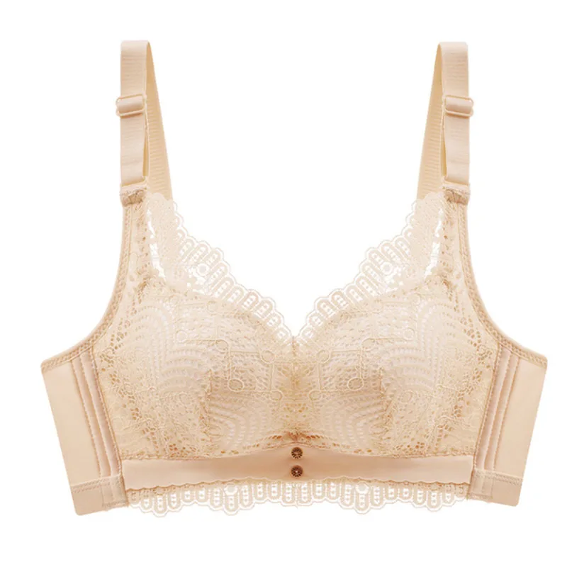 

Ladies Fashion Lace Bra Without Steel Ring Gathering Small Breast Underwear Adjusting Breast Shape Sexy Bra