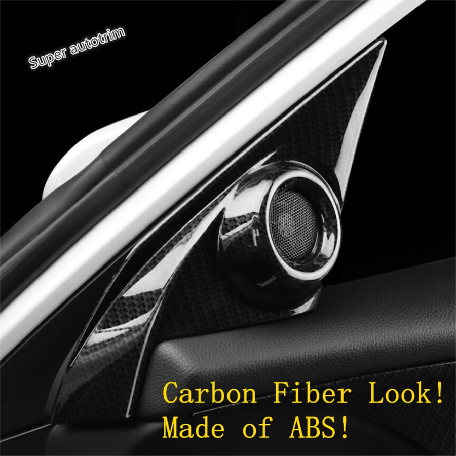 Lapetus A Pillar Stereo Speaker Audio Cover Trim Fit For Honda Civic 2016 2020 / Matte Red Carbon Fiber Look ABS|Лепнина для