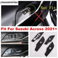 car styling window lift button switch panel cover trim decoration carbon fiber look accessories fit for suzuki across 2021