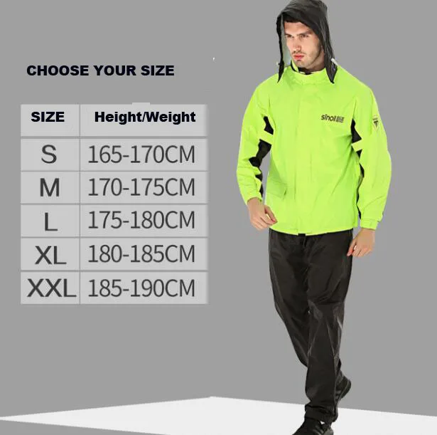 SINOLL мотоциклетный дождевой костюм водонепроницаемый плащ + дождевик для