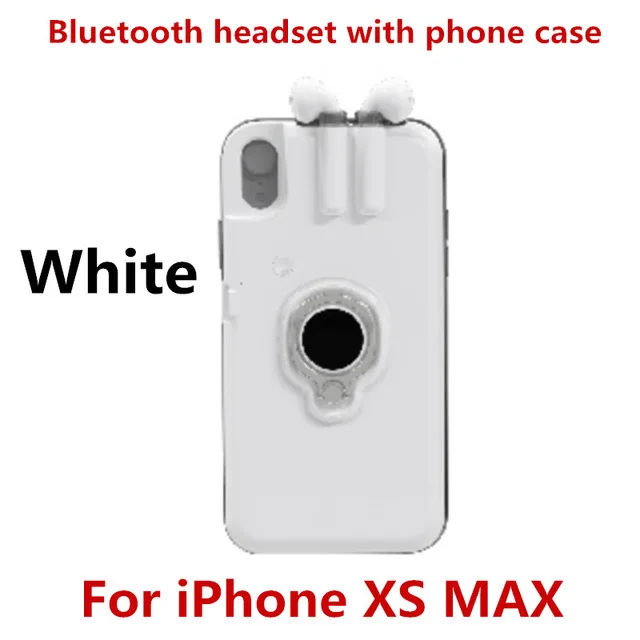White For iP XS MAX Модный беспроводной Bluetooth наушник чехол для телефона для iPhone 6 6x7 8 Plus Bluetooth ушной чехол для телефона s для iPhone XS MAX XR X Чехол - Цвет: White For iP XS MAX