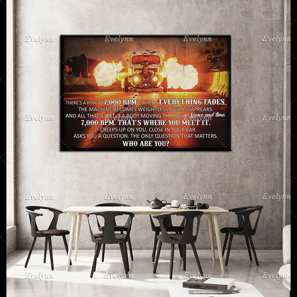 

Drag Racing Auto Racing Driver Race Car Poster There's A Point At 7000 Rpm Poster Wall Art Prints Home Decor Canvas Unique Gift