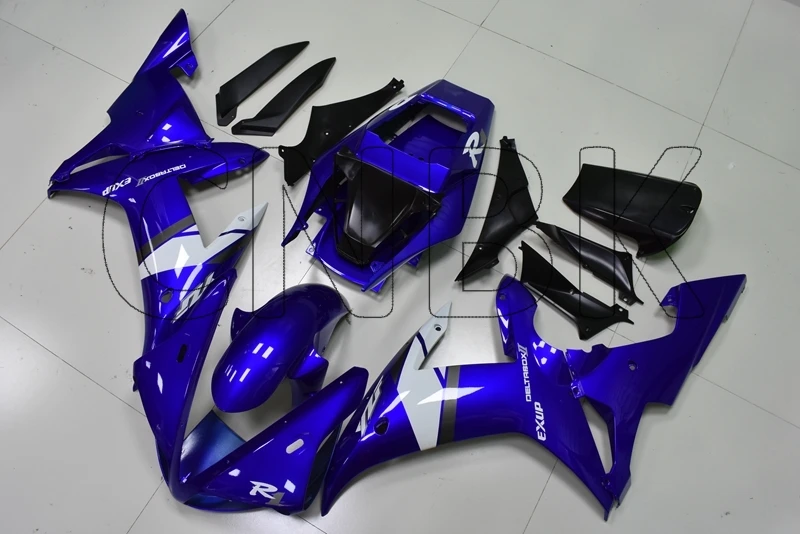 YZF R1 03 обтекатель YZFR1 2003 синий белый для YAMAHA 2002 Abs обтекатель|Полные комплекты