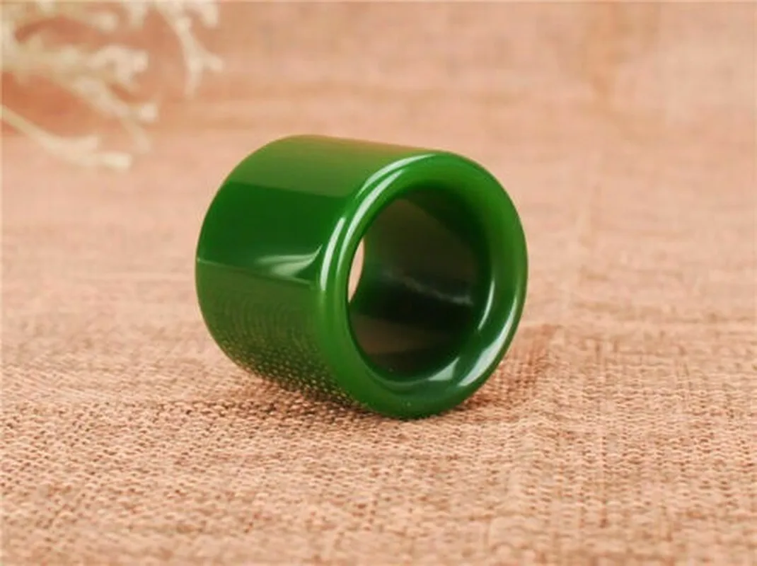 

Natural Green Jade Ring Chinese Jadeite Ring Charm Jewelry Hand Carved Fashion Gifts for Women Men