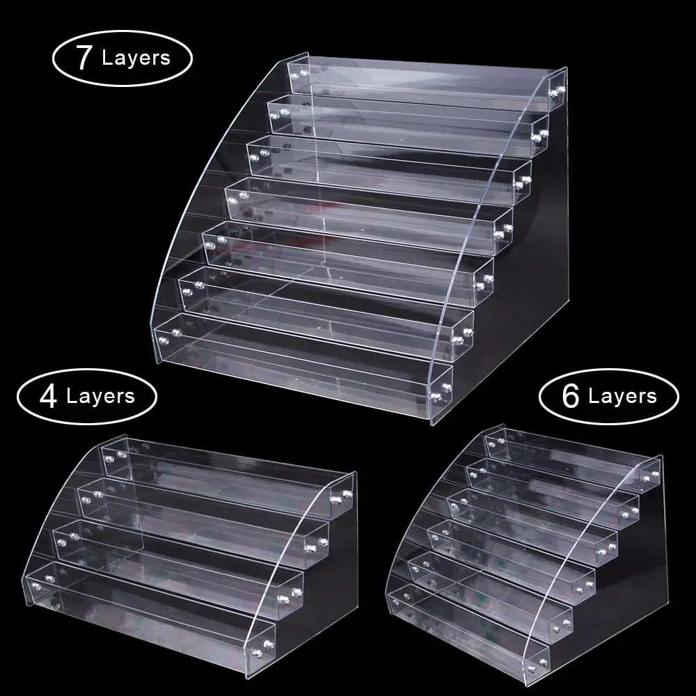 

1 To 7 Tiers Nail Polish Holder Manicure Table Acrylic Makeup Display Stand Organizer Nails Rack Cosmetic Storage Lipstick Shelf