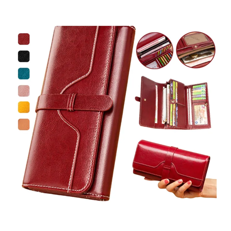 

High Quality Women's Genuine Leather Wallet Female Short RFID Anti Theft Card Holder Coin Purse Wallets for Women Clutch Bag