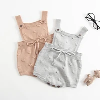 spring and autumn baby girls knitted suspender romper baby boys triangle rompers jumpsuit