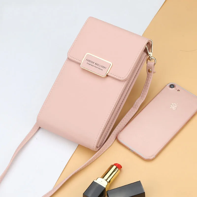 Brand Crossbody Bags Touch Screen Cell Phone Purse Bag Smartphone Wallet Metal PU Leather MINI Shoulder Strap Handbag Women Bag