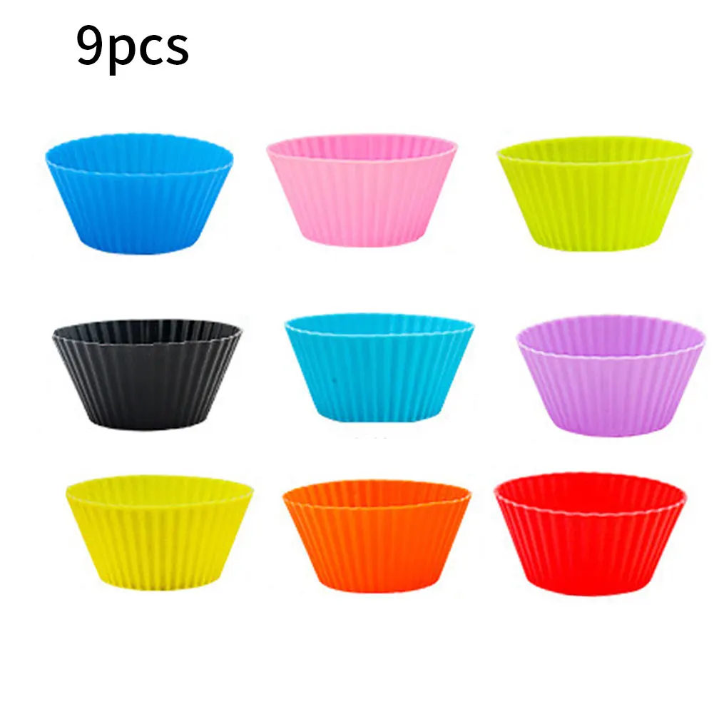 9 шт. DIY выпечки Силиконовые чехлы формы для маффинов многоразовые кекс лайнеры