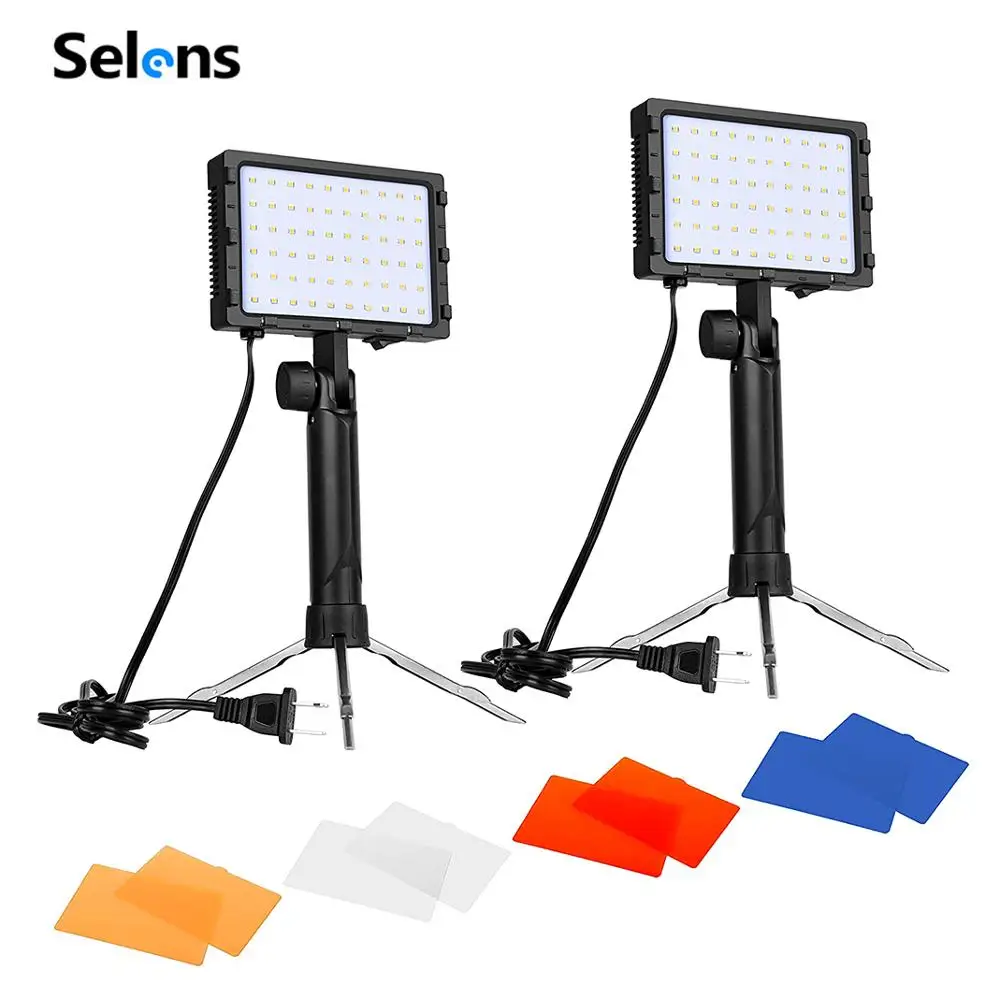 

2 Piece LED Lamp Photography Studio Light Lamp Portrait Soft Box Fill Light Kit With Color Filters And 2*30CM Light Stand