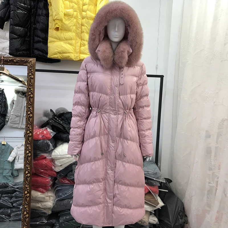 Пальто из натурального меха 2019 зимняя длинная куртка для женщин двойной