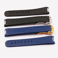 high quality silicone strap 20mm watch accessories for omega watches 300 at150 8900 meters marine rubber butterfly buckle strap