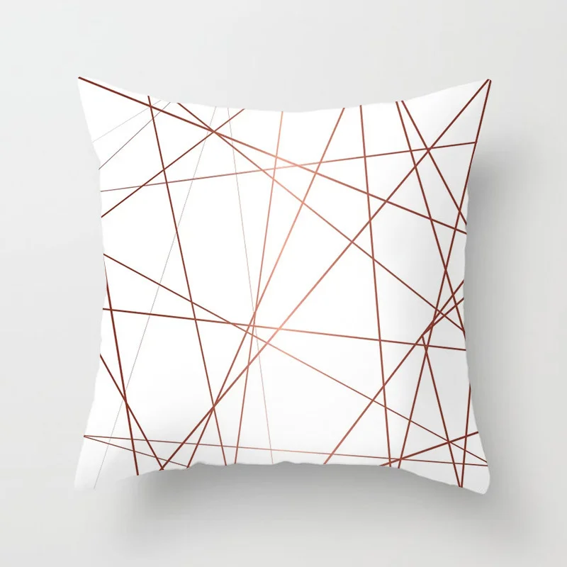 

Rose Gold Square Cushion Cover Geometric Dreamlike Pillow Case Polyester Throw Pillow Cover for Home Pillowcase Decor