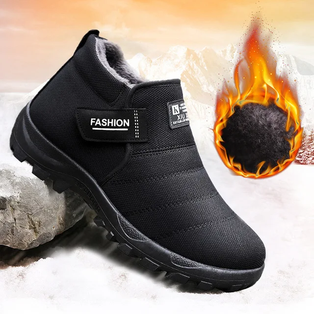 Ботильоны Новинка 2020 года мужские ботинки плюшевая теплая зимняя обувь