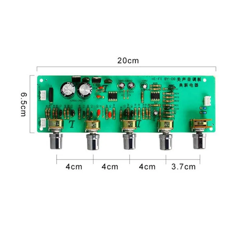 2.0 HIFI AN4558 Audio Preamplifier Bass Midrange Treble Balance adjustable Preamp Finished Board With Tone Control C2-004 | Электроника