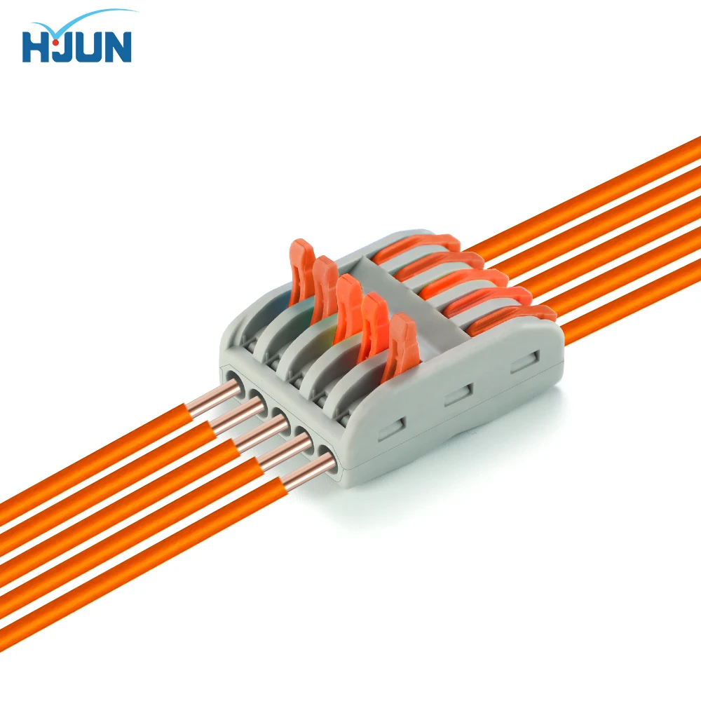 

HJUN Universal Compact Conductor Fast Wire Cable Connectors Electricl Spring Splicing Wiring Connector Push-in Terminal Block