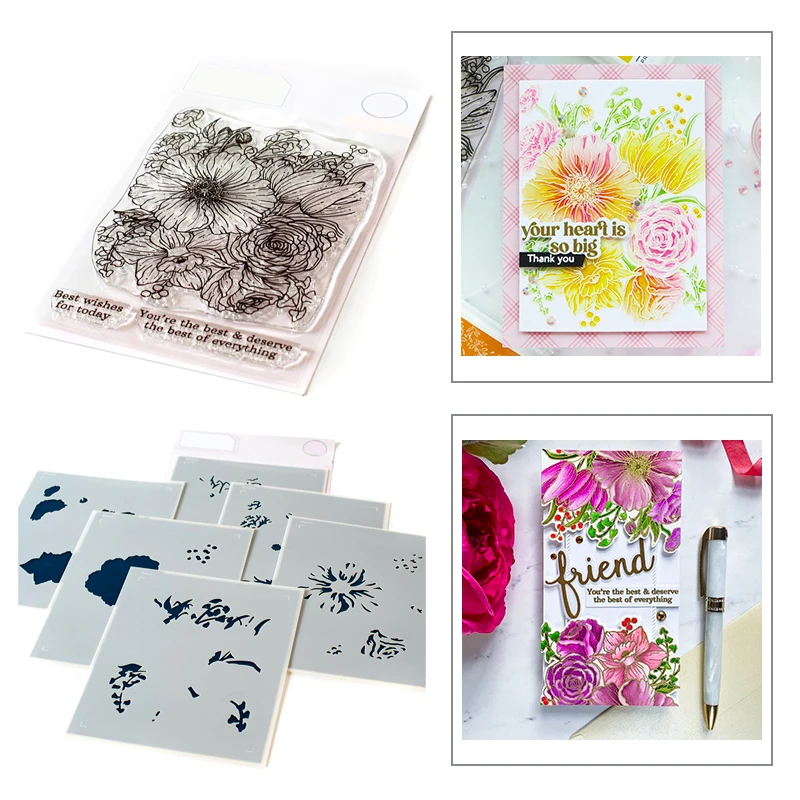 Новинка 2021 прозрачные штампы с изображением цветов Лучшее из всего