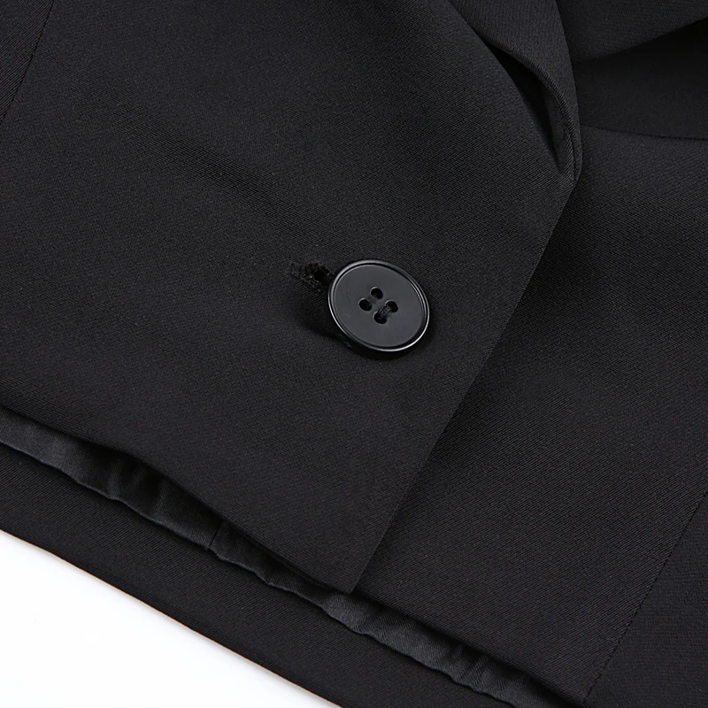 Harajuku Punk Black Cropped Blazer Women Split Long Sleeve Short Jackets Ladies Casual Streetwear Slim Blazer Gothic Coat Autumn