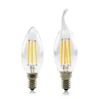 E14 светодиодный нити C35 лампа C35L Диммируемый стеклянный лампы в форме свечи лампы 220V 2W 4W 8W 12W заменить 20 Вт 40 Вт 60 Вт галогенная лампа светильник люстры