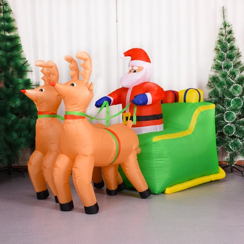 

Inflatable Santa Claus and Elk Model Doll Christmas Suit Decoration Yard Prop For Xmas New Year Party Decor Navidad Ornamen