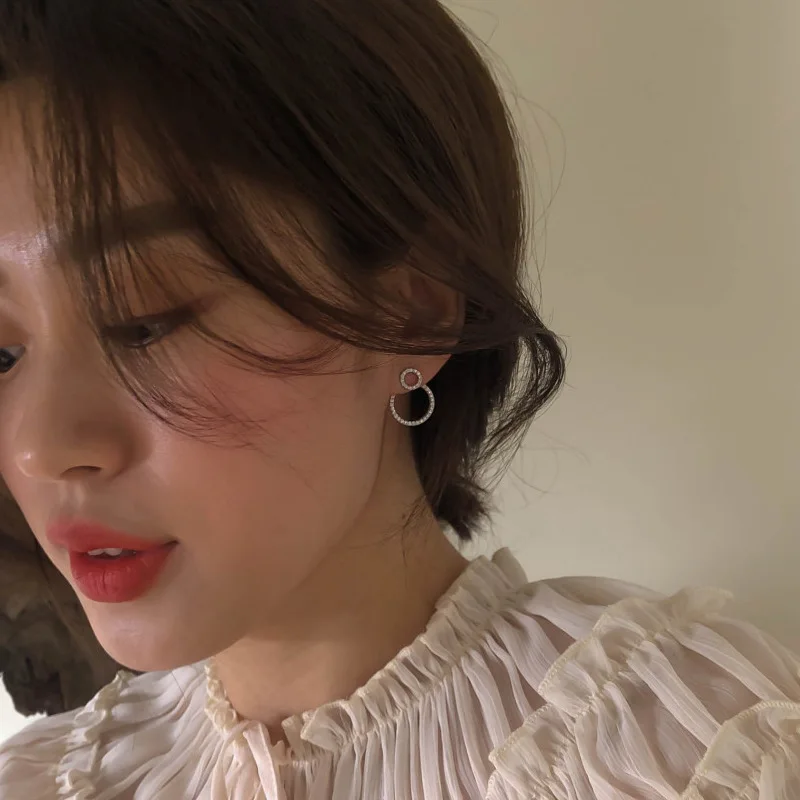 

Модные серьги-кольца для женщин, серьги из сплава, простые геометрические круглые серьги, свадебная бижутерия для вечеринки, подарок, серьг...